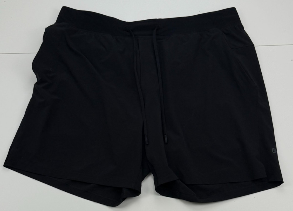 Lululemon Mens Zeroed In Shorts Linerless 7" 2XL Black Athletic Gym Training